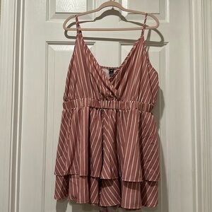 Rose with white strips Flowy romper SHEIN 3XL